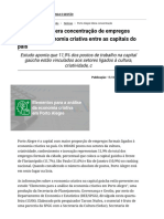 Porto Alegre Lidera Concentração de Empregos Formais Na Economia Criativa Entre As Capitais Do País - Secretaria de Planejamento, Governança e Gestão