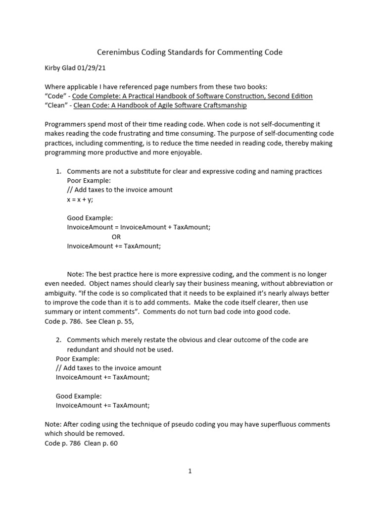 Effective Code Commenting Standards | PDF | Systems Engineering ...