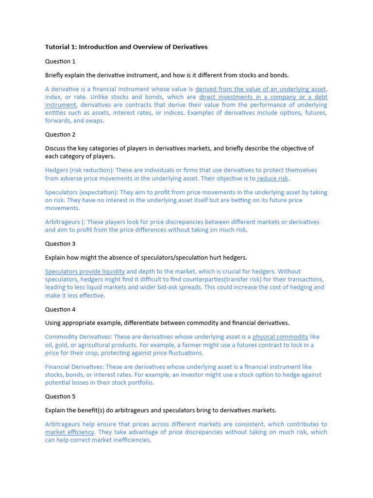Derivatives: A Beginner's Guide | PDF | Derivative (Finance ...