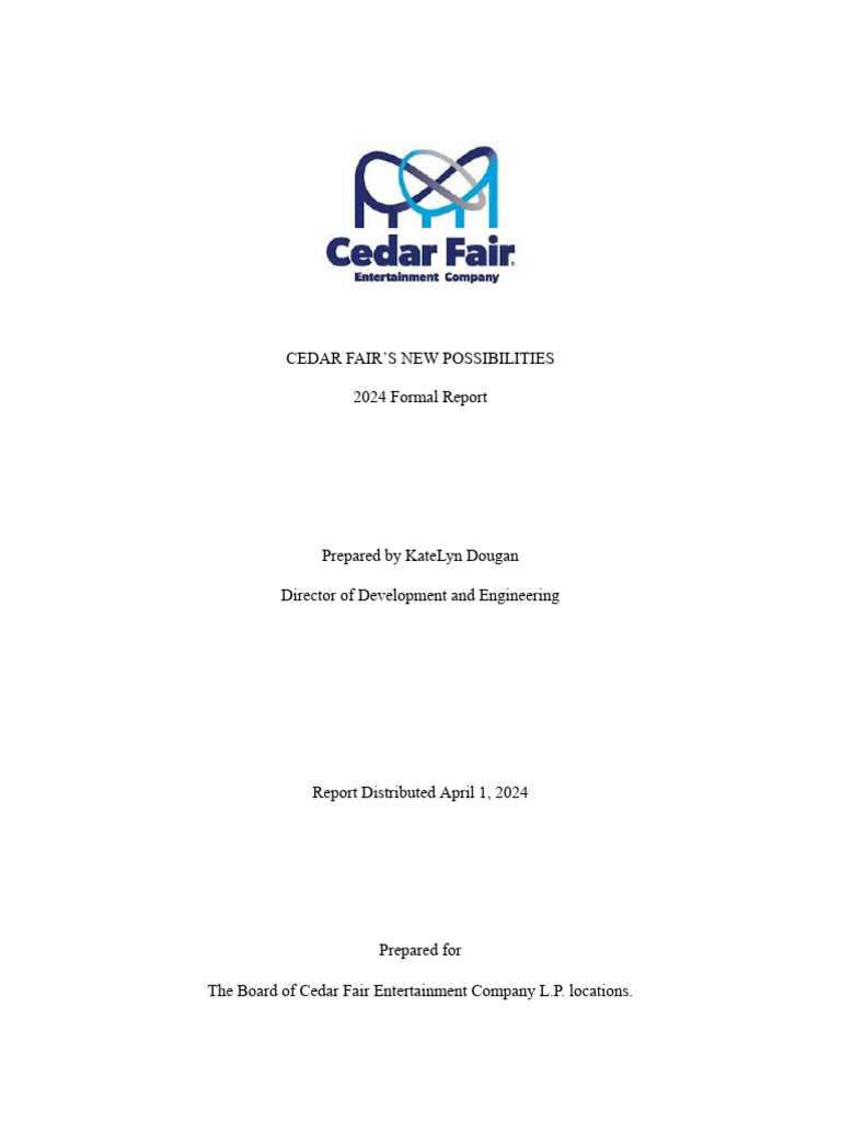 Cedar Fair Final | PDF | Amusement Park