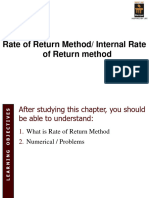 8 Internal Rate of Return (IRR) or Rate of Return Method Revised