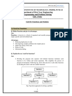 Department of First Year Engineering Programming and Problem Solving