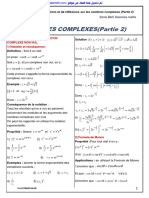 Nombres Complexes 2 Cours Et Exercices Corriges