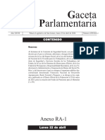 Gaceta Parlamentaria: Anexo RA-1