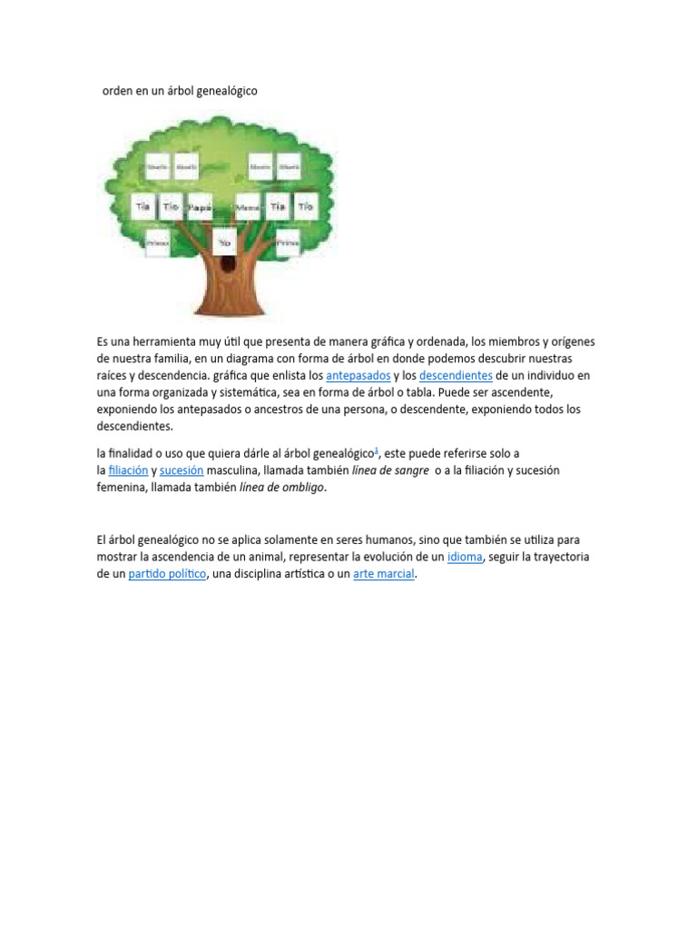 Orden en el Árbol Genealógico | PDF