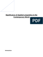 Applied Linguistics in The Contemporary World