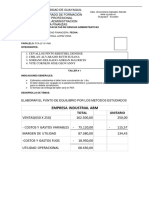 4.1.1 Tarea EL MODELO O RELACIÓN COSTO - VOLUMEN - UTILIDAD Y COSTEO ESTÁNDAR