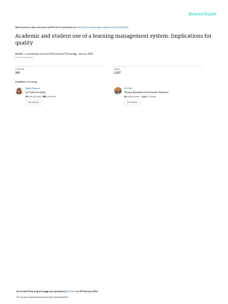LMS Use in Higher Education Quality Insights | PDF | Educational ...