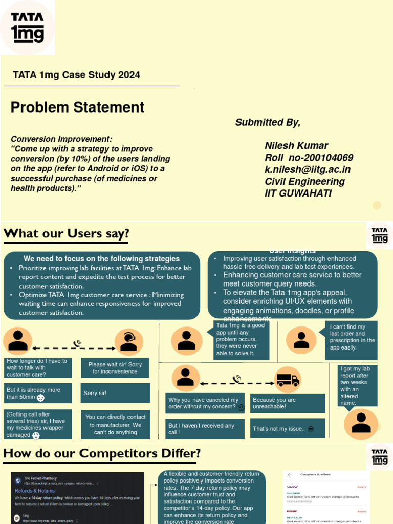 TATA 1mg Conversion Strategy Insights | PDF | Mobile App | Customer ...
