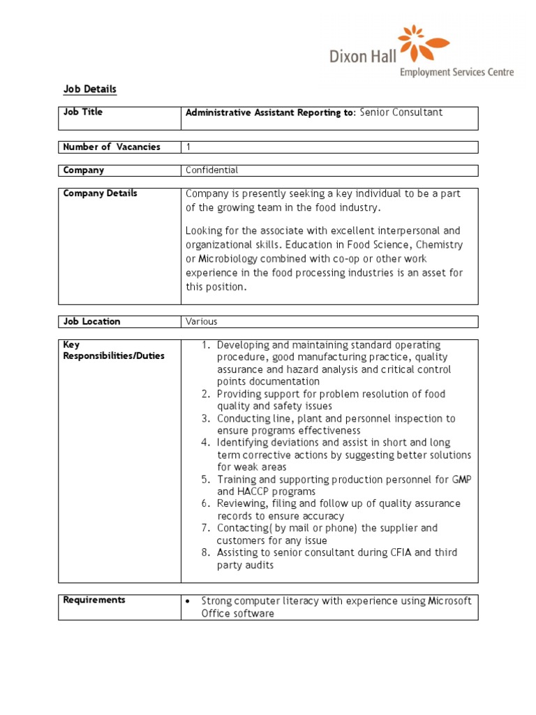 Administrative Assistant Position | PDF | Finance & Money Management