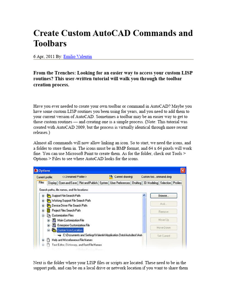 Custom Toolbars in AutoCAD | PDF | Icon (Computing) | Directory (Computing)