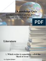 General Knowledge Quiz 40 Questions