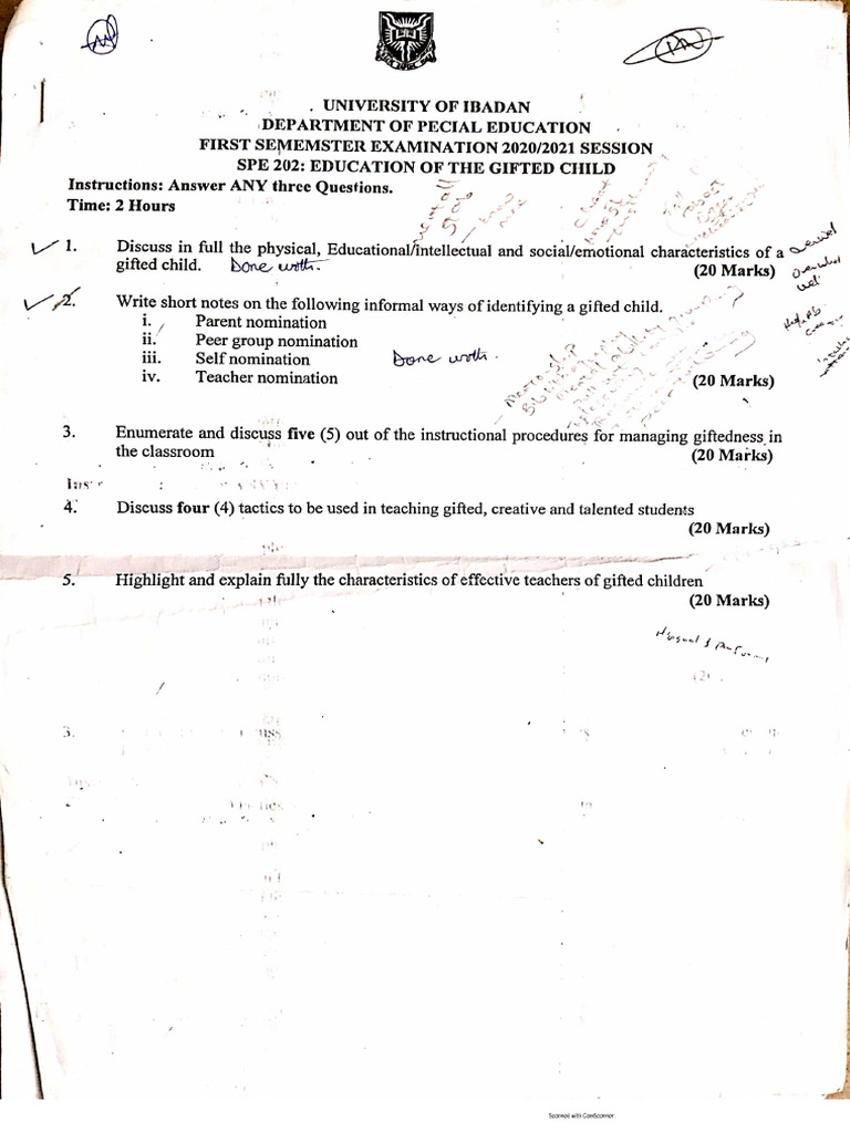 Spe Past Questions | PDF