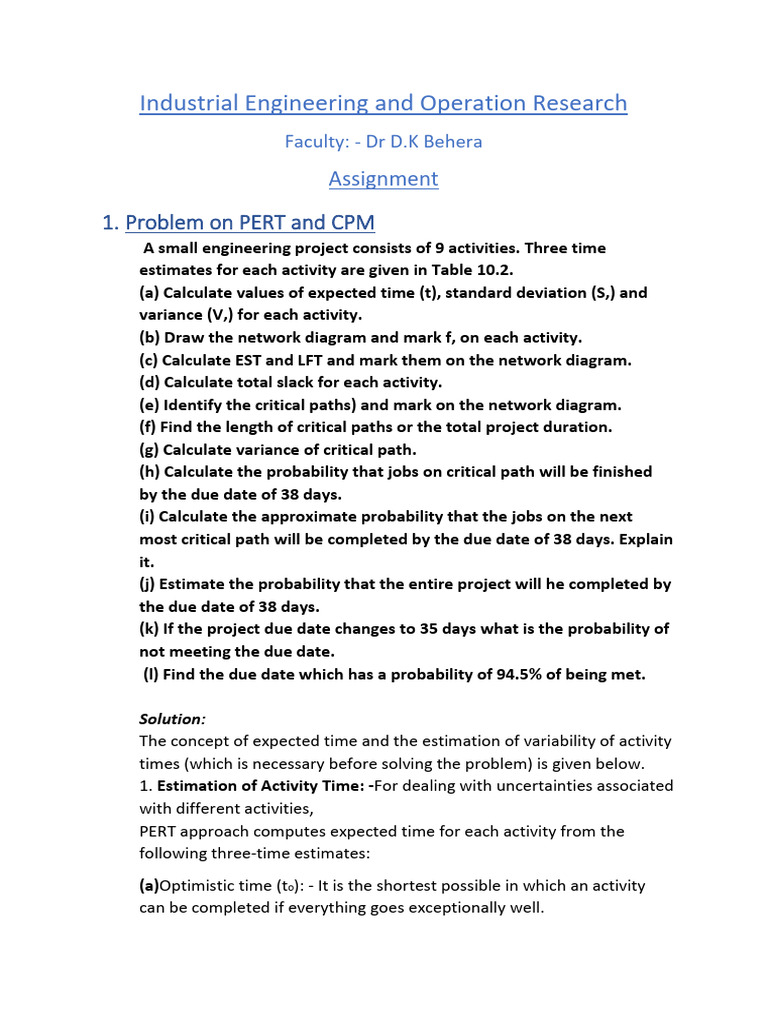 Industrial Engineering and Operation Research | PDF | Variance ...