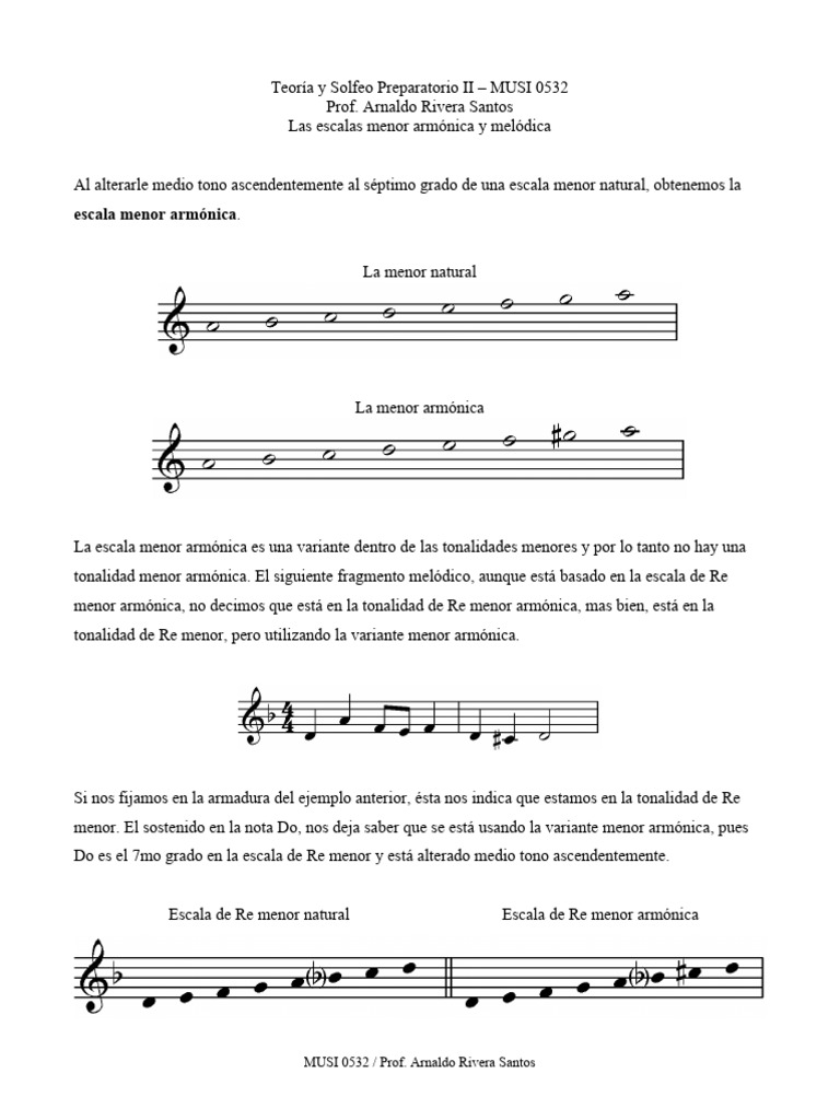 Escalas Menor Armónica y Melódica | PDF