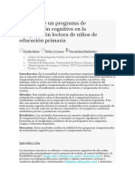 Impacto de Un Programa de Estimulación Cognitiva en La Comprensión Lectora de Niños de Educación Primaria