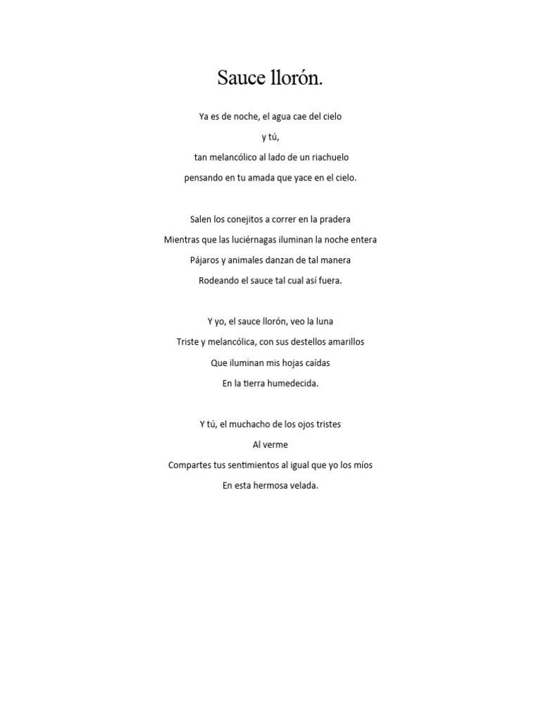 El Poema Del Sauce Llorón Florencia Lara PDF