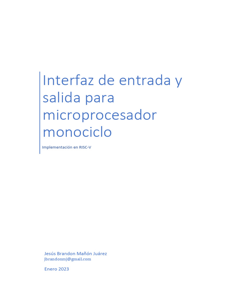 Interfaz E/S para Microprocesador RISC-V | PDF | Poco | Almacenamiento ...