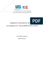 Diagnóstico Sobre Prácticas de Lectura de Estudiantes de 5 Año Del IENS CCSA y La ULS