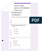 Encuesta Sobre Impacto de Modalidad de Cursos en Rendimiento Académico