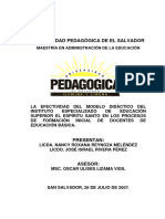 221 La Efectividad Del Modelo Didactico Del Instituto Especializado de Educacion Superior El Espiritu Santo