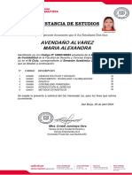 Constancia de Estudios Avendaño Alvarez Maria Alexandra