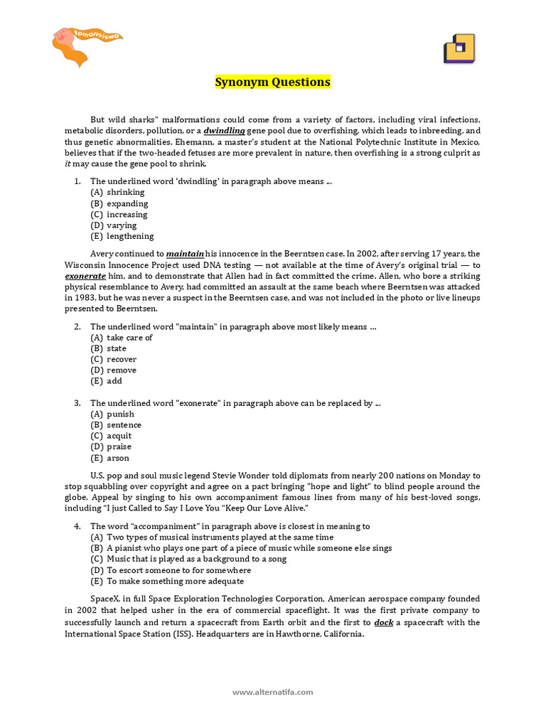 (Soal Materi) Synonym Paket 2 | PDF | Reality Television | Bumblebee