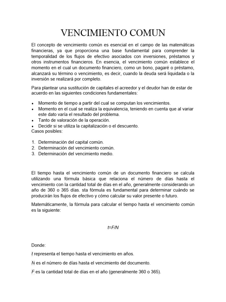 Vencimiento Comun | PDF | Interés | Sector privado