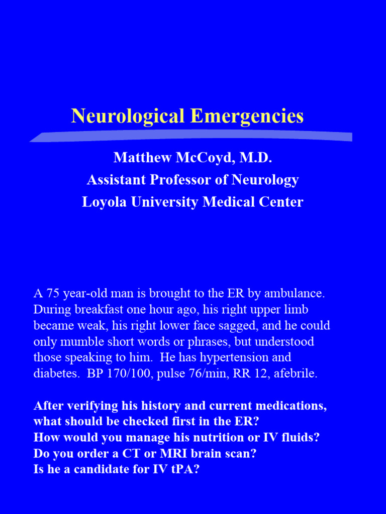 Neuro Emergencies Mccoyd | PDF | Stroke | Brainstem