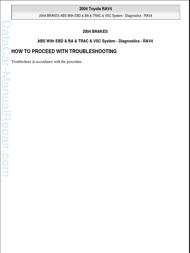 2004 RAV4 ABS Brake System Guide | PDF | Anti Lock Braking System ...