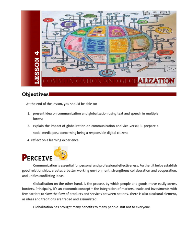 Purposive Communication - Lesson 4 | PDF | Globalization | Poverty