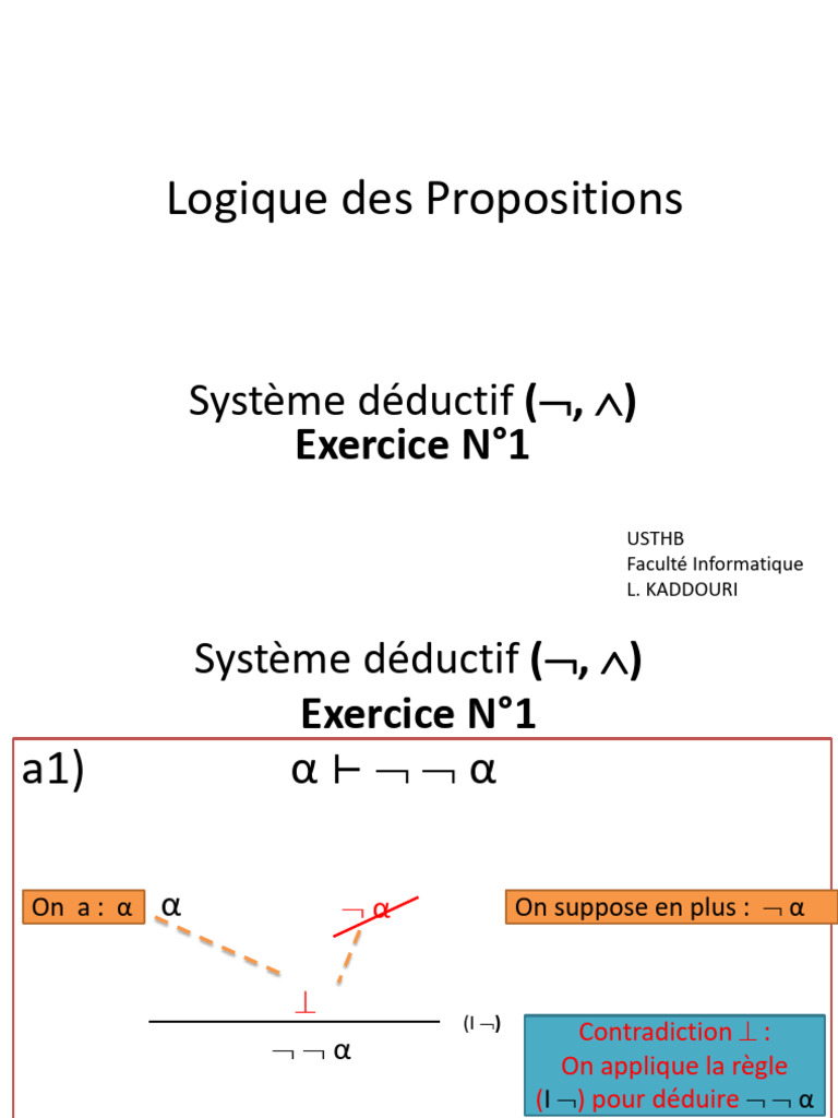 Exercices sur la logique déductive | PDF | Déduction logique | Métalogique