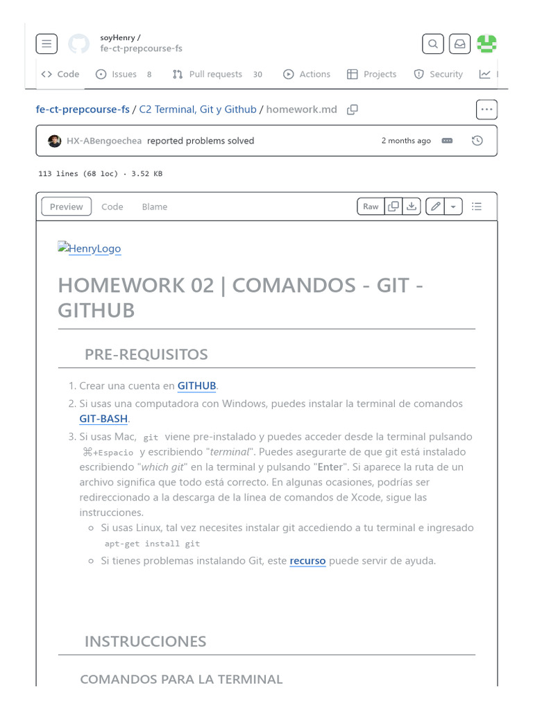 Fe-Ct-Prepcourse-Fs - C2 Terminal, Git y Github - Homework - MD at Main ...