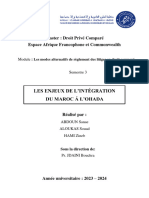 Exposé Les Enjeux de L'intégration Du Maroc À l'OHADA