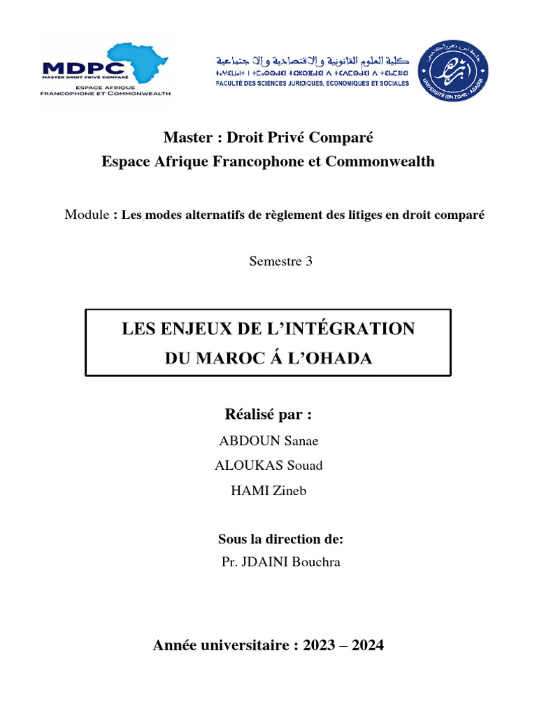 int-gration-du-maroc-l-ohada-pdf-maroc-afrique