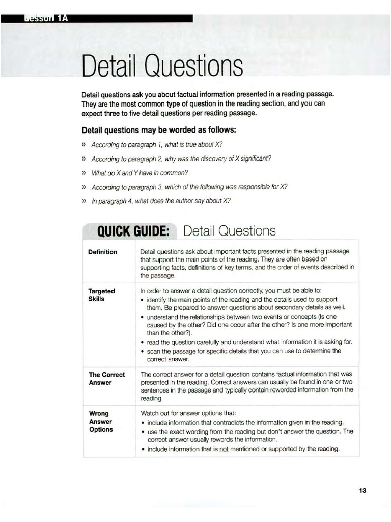 Detail and Referent Questions (RESPONDIDO) | PDF | Standardized Tests ...