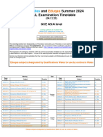 Summer 2024 Wales and Eduqas As A Level Final Timetable 22-06-23