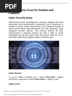 Cyber Security Essay For Students and Children