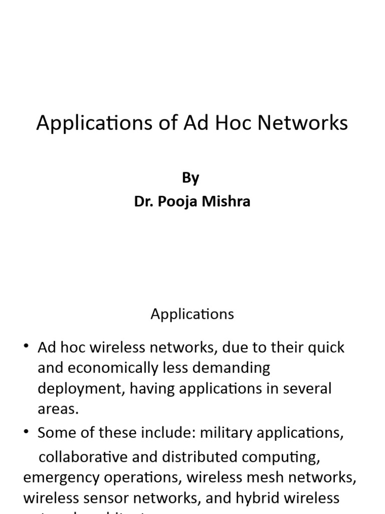Applications To Ad Hoc Networks | PDF | Wireless Ad Hoc Network ...
