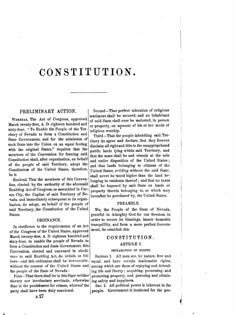1864 Constitution | PDF