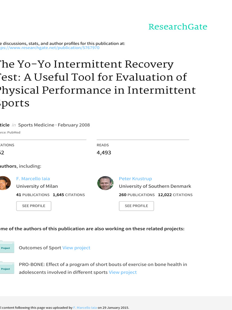 Yo Yo Intermittent Recovery Test