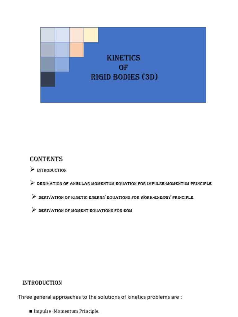 CHAPTER 6 KINETICS OF RIGID BODIE (3D) - Angular Momentum and Kinetic ...