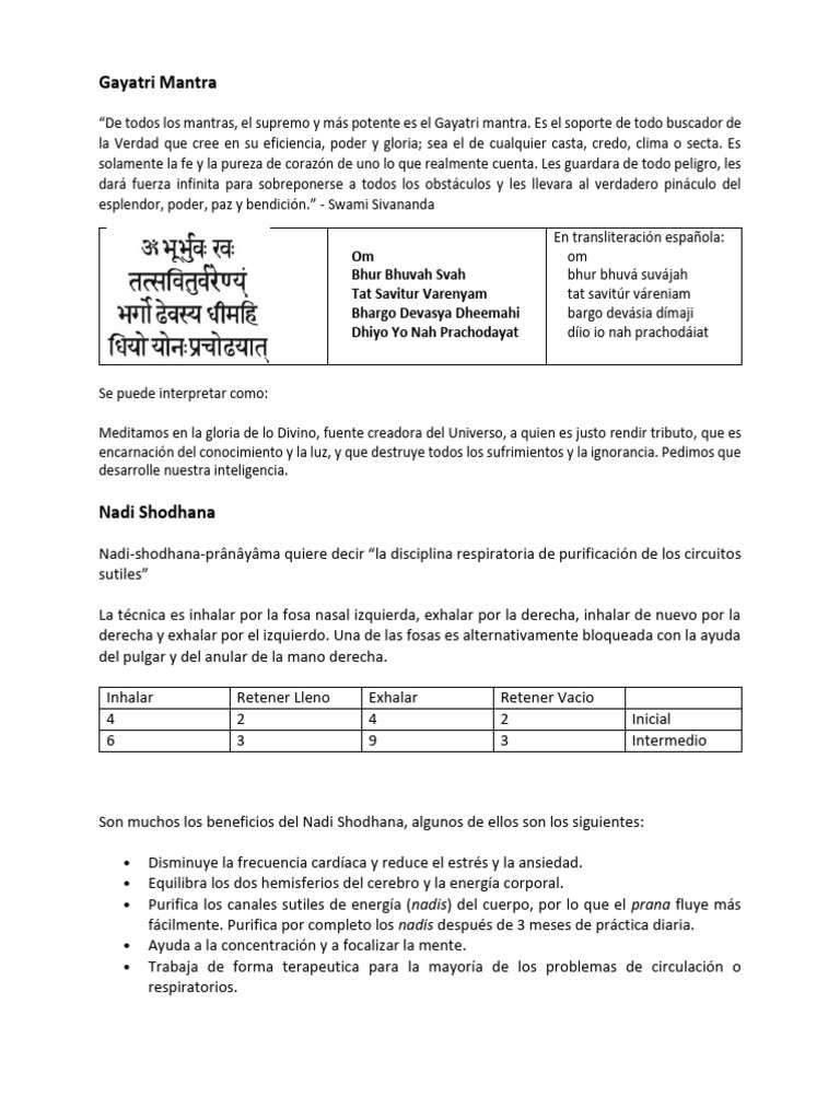 Prácticas de Yoga y Meditación Esenciales | PDF | Yoga | Mantra