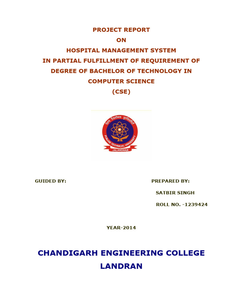 Hospital Management System Project Report | PDF | Typefaces | Microsoft ...