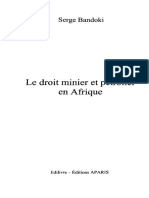 Le Droit Minier Et Pétrolier en Afrique: Serge Bandoki