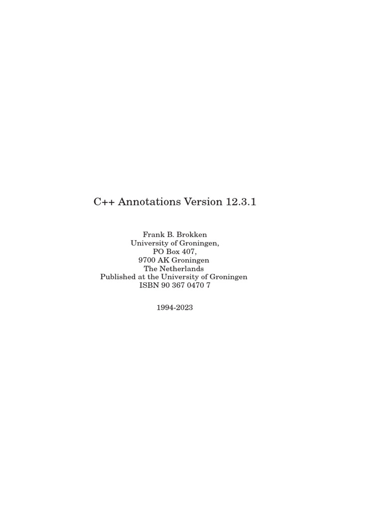 C++ Annotations by Frank Brokken | PDF | Programming Paradigms ...