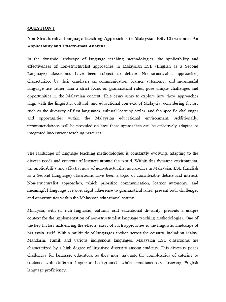 PRINCIPLES AND PRACTICE OF TESL METHODOLOGY Answer | PDF | Language ...