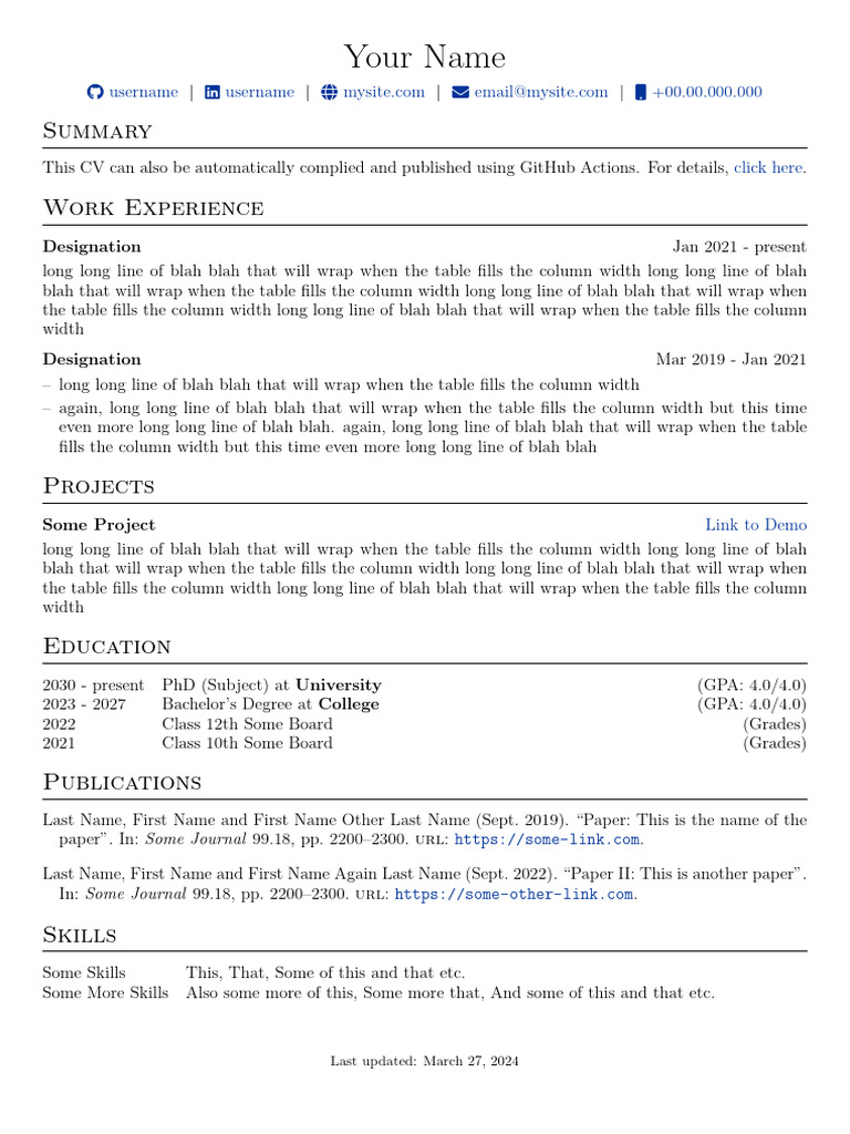Sample cv format high ats score pdf