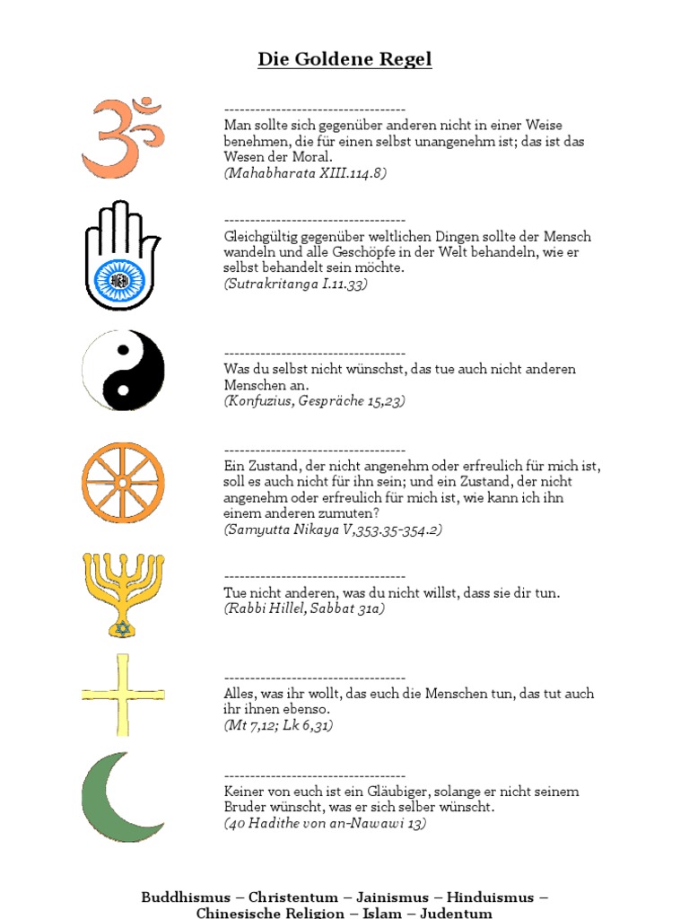 Goldene Regel Arbeitsblatt