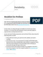 Booklist For Prelims - Anudeep Durishetty